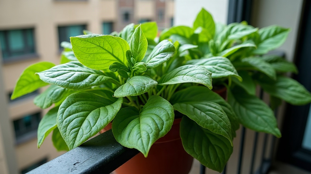 Growing Heat-Tolerant Malabar Spinach on a Balcony Railing